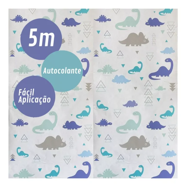 5m Papel De Parede Quarto Infantil Adesivo Dinossauro