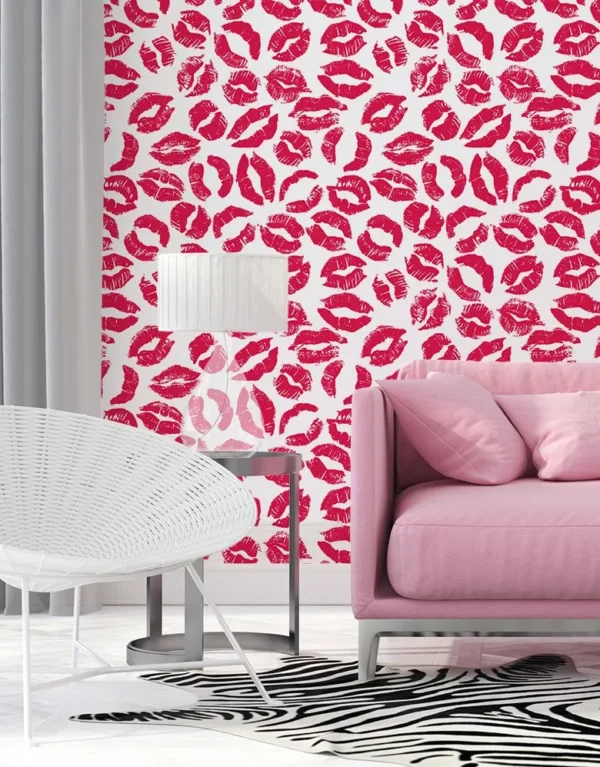 Adesivo Decorativo Papel De Parede Batom Vermelho