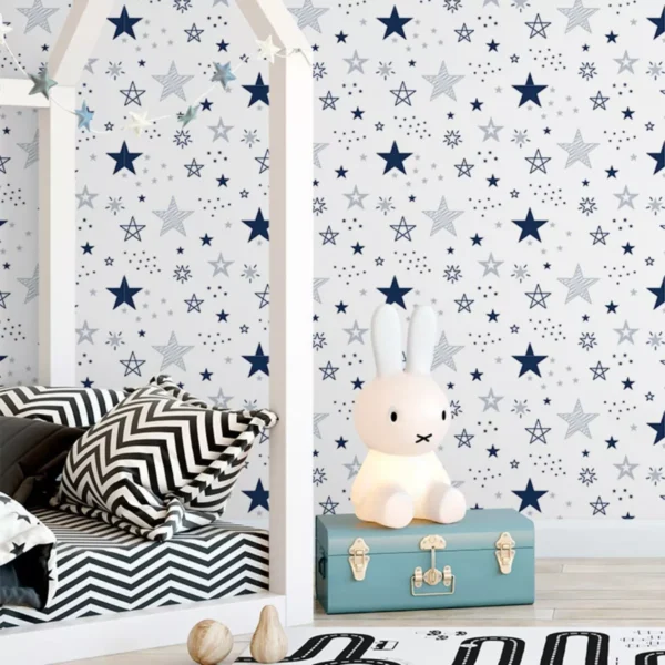 Adesivo Decorativo Papel De Parede Estrelas Encantada Azul