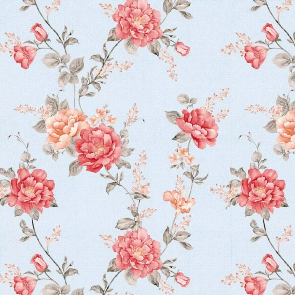 Adesivo Decorativo Papel De Parede Floral Vintage Turquesa