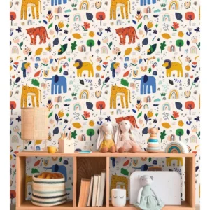 Adesivo Decorativo Papel De Parede Infantil Safari Boho