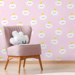 Adesivo Decorativo Papel De Parede Nuvem Sorriso Rosa