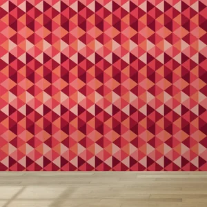 Adesivo Papel De Parede Sala Rosa Laranja Setas Mosaico 3.5m