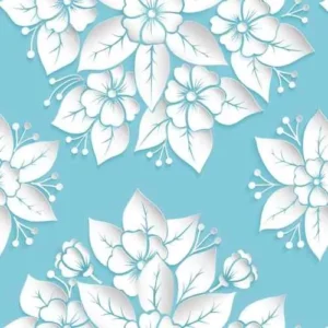 Kit 3 Papel De Parede Floral Delicado Azul Tiffany 2,30m