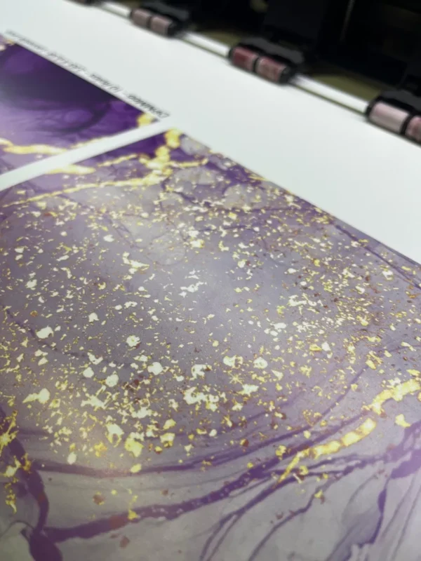 Kit 5 Un - 2,15m - Papel De Parede Mármore Roxo Gold Luxo