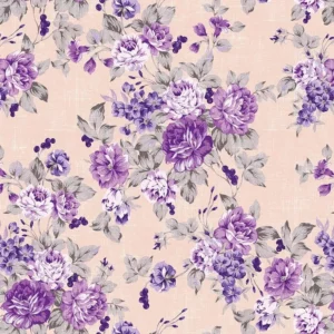 Kit 6 Papel De Parede Floral Roxo Lilás E Violeta Lavável