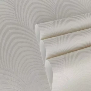 Kit Papel De Parede Geométrico Offwhite Vinílico 2 Rolos