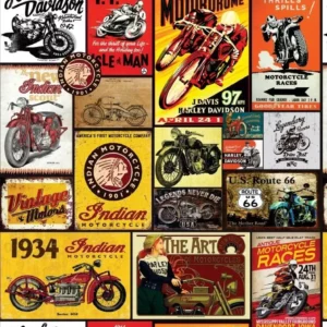 Motos Antigas Vintage Retrô Papel De Parede Pub Beer 3,10cm