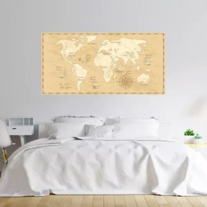 Painel Adesivo Papel De Parede Mapa Mundi N015293 2,00x1,00m