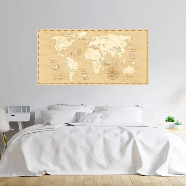 Painel Adesivo Papel De Parede Mapa Mundi N015293 M²