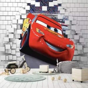 Papel De Parede 3d Adesivo Para Quarto Infantil Carros