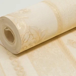 Papel De Parede 3d Arabesco Dourado Champagne Vinílico