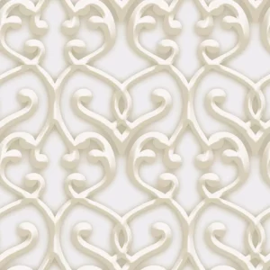 Papel De Parede 3d Arabesco Vinílico Bege Dourado Dim 4719