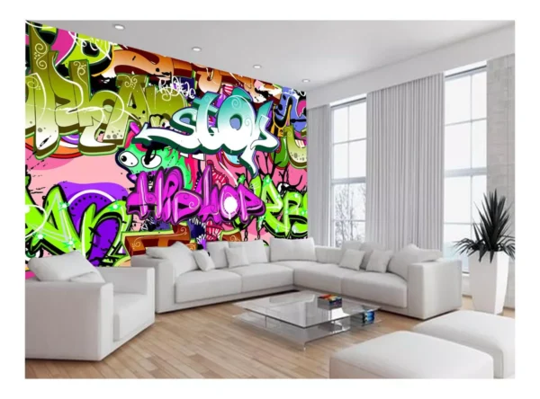 Papel De Parede 3d Arte Graffiti Mural Grafite 7,5m² Tra40