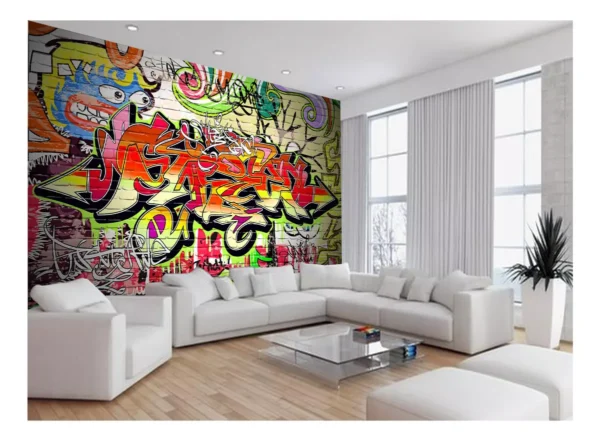 Papel De Parede 3d Arte Graffiti Mural Grafite 7,5m² Tra46