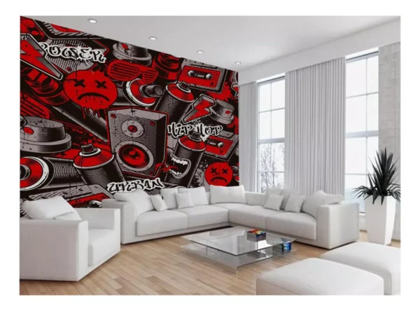 Papel De Parede 3d Arte Graffiti Mural Grafite 7,5m² Tra47