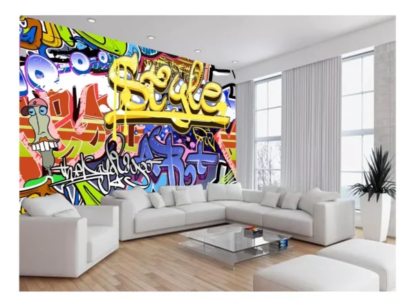 Papel De Parede 3d Arte Graffiti Mural Grafite 7,5m² Tra49