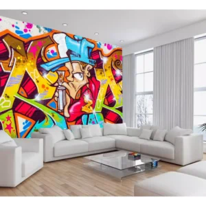 Papel De Parede 3d Arte Graffiti Mural Grafite 7,5m² Tra56