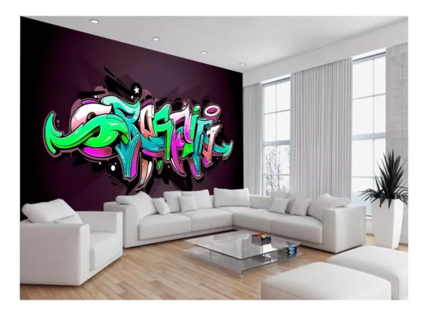 Papel De Parede 3d Arte Graffiti Mural Grafite 7,5m² Tra67