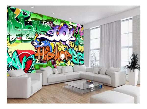 Papel De Parede 3d Arte Graffiti Mural Grafite 7,5m² Tra71