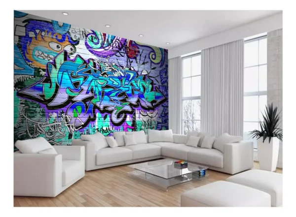 Papel De Parede 3d Arte Graffiti Mural Grafite 7,5m² Tra77