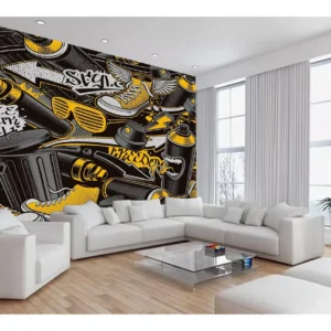 Papel De Parede 3d Arte Graffiti Mural Grafite 7,5m² Tra78