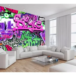 Papel De Parede 3d Arte Graffiti Mural Grafite 7,5m² Tra80