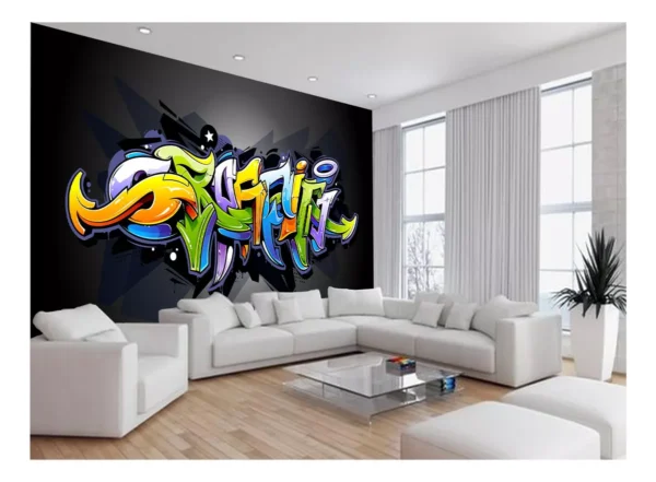 Papel De Parede 3d Arte Graffiti Mural Grafite 7,5m² Tra82