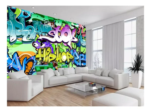 Papel De Parede 3d Arte Graffiti Mural Grafite 7,5m² Tra88