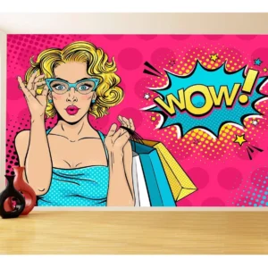 Papel De Parede 3d Arte Mulher Pop Art Retrô 3,5m Tra119