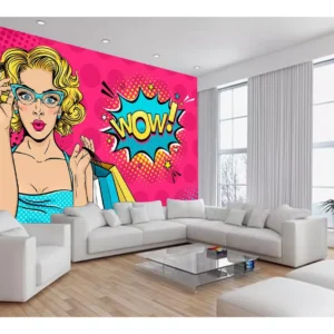 Papel De Parede 3d Arte Mulher Pop Art Retrô 7,5m² Tra119