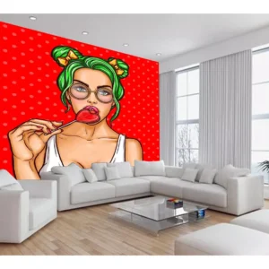 Papel De Parede 3d Arte Rosto Mulher Colorido 7,5m² Tra145