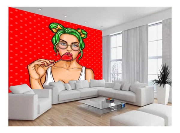 Papel De Parede 3d Arte Rosto Mulher Colorido 7,5m² Tra145