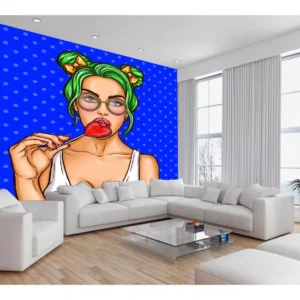 Papel De Parede 3d Arte Rosto Mulher Colorido 7,5m² Tra146