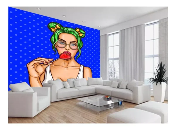 Papel De Parede 3d Arte Rosto Mulher Colorido 7,5m² Tra146