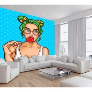 Papel De Parede 3d Arte Rosto Mulher Colorido 7,5m² Tra147