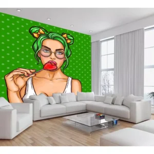 Papel De Parede 3d Arte Rosto Mulher Colorido 7,5m² Tra148