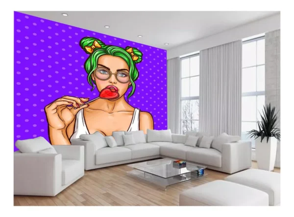 Papel De Parede 3d Arte Rosto Mulher Colorido 7,5m² Tra37