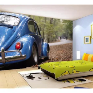 Papel De Parede 3d Carro Antigo Fusca Beetle 7,5m² Cxr116