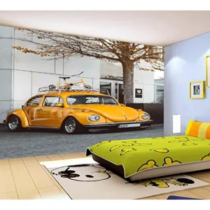 Papel De Parede 3d Carro Antigo Fusca Beetle 7,5m² Cxr117