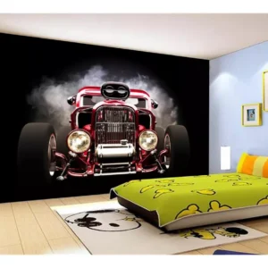 Papel De Parede 3d Carro Antigo Hot Rod Custom 7,5m² Cxr01