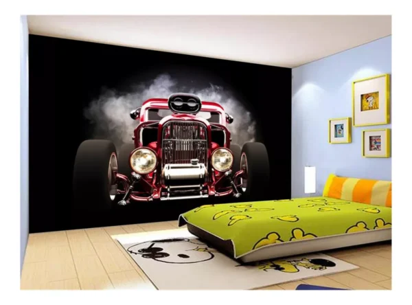 Papel De Parede 3d Carro Antigo Hot Rod Custom 7,5m² Cxr01