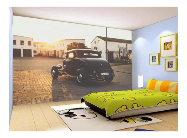 Papel De Parede 3d Carro Antigo Hot Rod Custom 7,5m² Cxr58