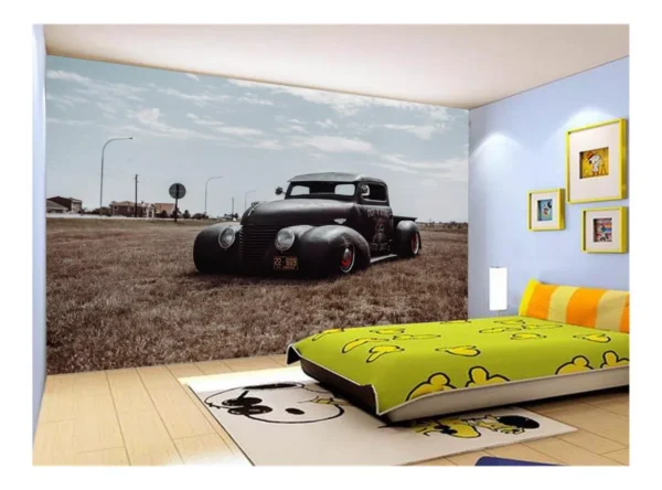 Papel De Parede 3d Carro Antigo Hot Rod Custom 7,5m² Cxr59