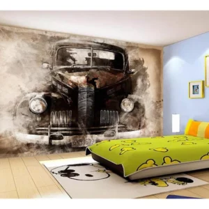 Papel De Parede 3d Carro Antigo Hot Rod Custom 7,5m² Cxr70