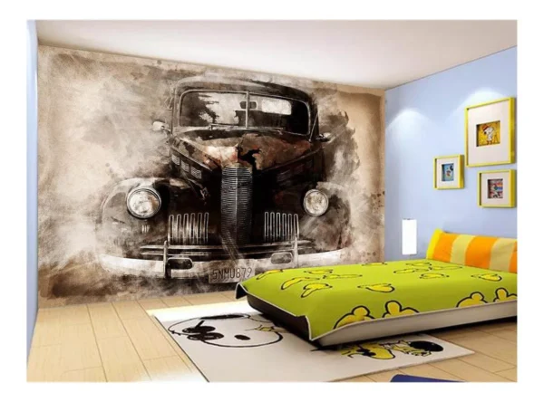 Papel De Parede 3d Carro Antigo Hot Rod Custom 7,5m² Cxr70