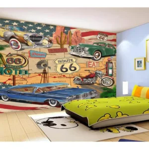 Papel De Parede 3d Carro Antigo Hot Rod Custom 7,5m² Cxr92