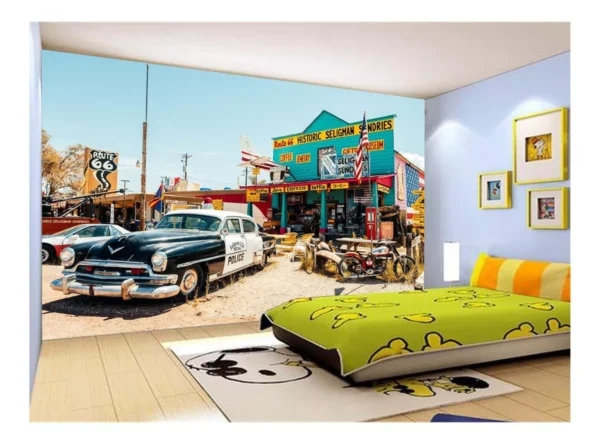 Papel De Parede 3d Carro Antigo Hot Rod Custom 7,5m² Cxr94