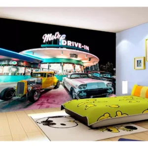 Papel De Parede 3d Carro Antigo Hot Rod Custom 7,5m² Cxr99