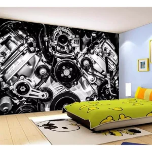 Papel De Parede 3d Carro Antigo Motor V8 Mural 7,5m² Cxr03